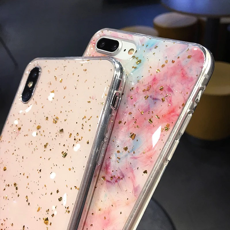 For Iphone 11 Pro Max Flower Transparent Floral Phone Case XR XS 6 6s 7 8 Plus soft Silicone Cover Gradient |