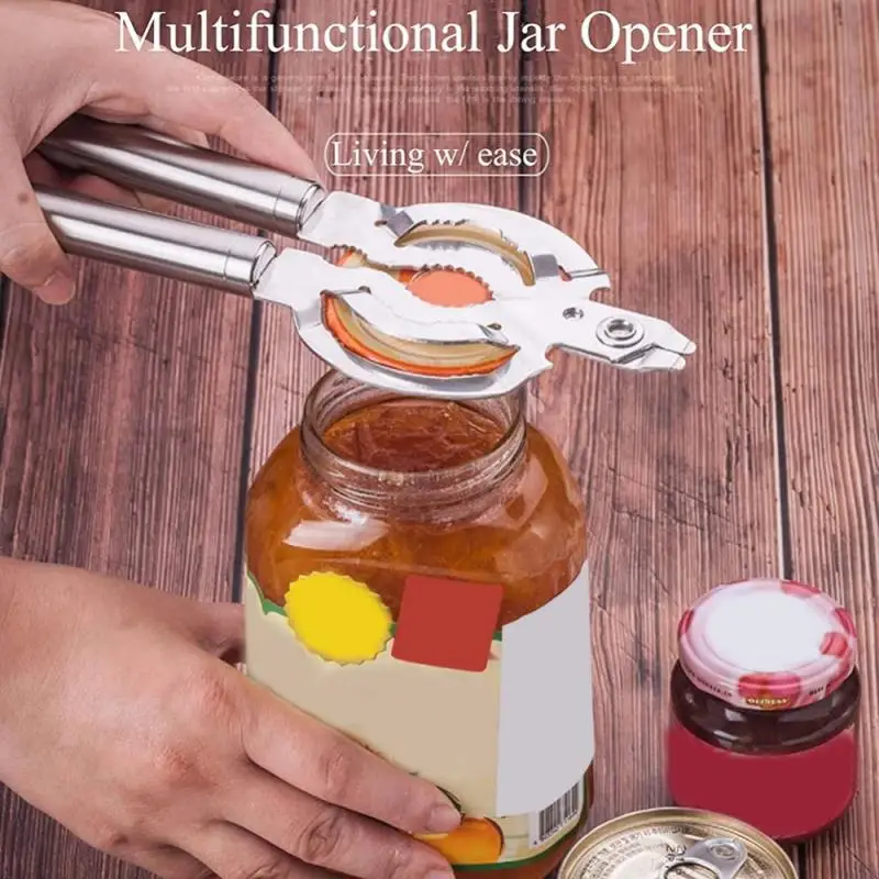 

Multifunction Stainless Steel Lid Jar Opener Handy Screw Cap Jar Openers Multi Purpose Can Opener Bottle Lid Grip Wrench Bottle