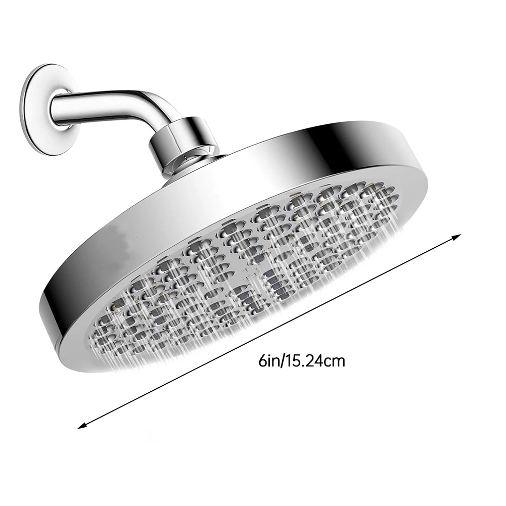 

Shower Head Spray Ultra-Thin Waterfall Head High Pressure Round Rainfall Shower Spray Round Showerhead 6inch Replacement Silver