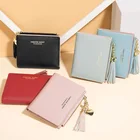Новинка 2021, Модный женский короткий кошелек с кисточками, высококачественный Дамский бумажник из искусственной кожи для монет и карт, 5 цветов, милый кошелек для денег