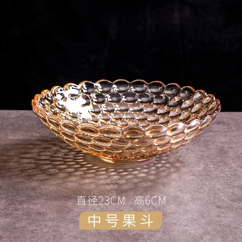 

Fruit Tray Modern Living Room Home Snacks Crystal Glass Fruit Tray Personality Creative Light Luxury Style Large Fruit Bowl