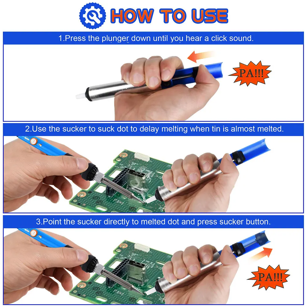 

5PCS Solder Sucker Desoldering Pump Suction Tin Gun Soldering Sucker Pen Removal Vacuum Soldering Iron Desolder Welding Tools