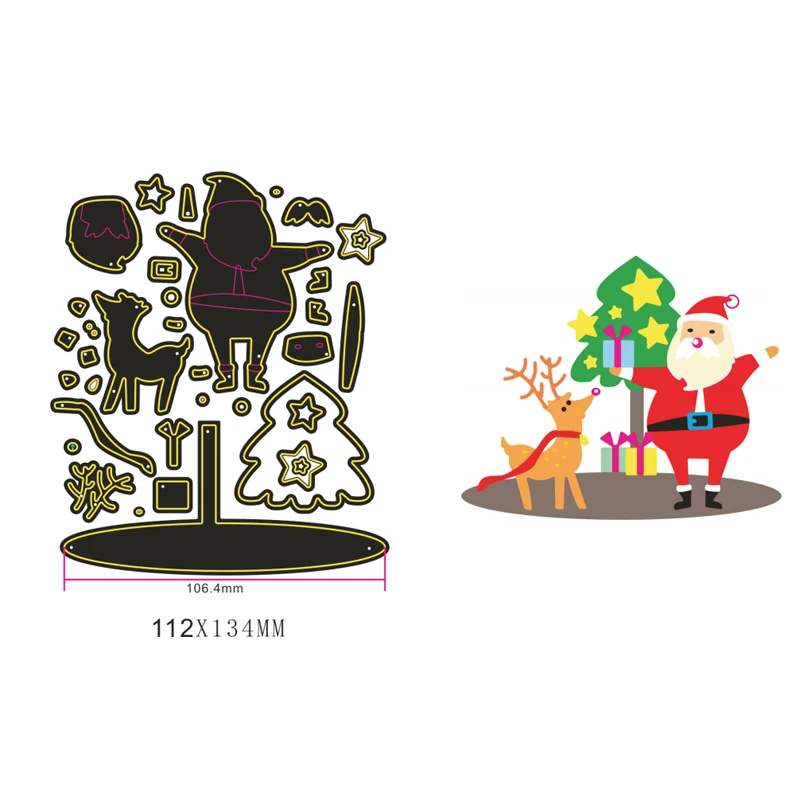 Рождественские подарки и сани металлические Вырубные штампы для рукоделия