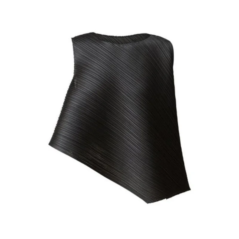 

LANMREM Women Asymmetrical Tank Tops New Round Neck Sleeveless Summer Irregular T-shirt Fashion Tide 2F0037