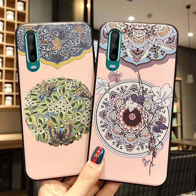 Модный чехол в китайском стиле с цветами для Xiaomi 9 8 CC9 A1 A2 A3lite 5X 6X Мягкая
