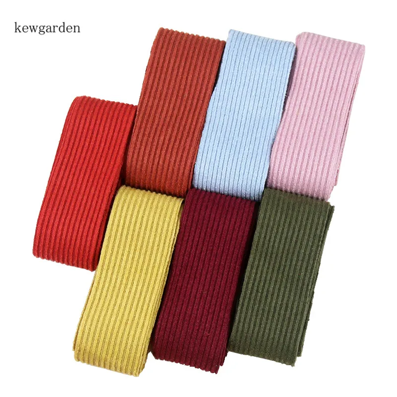 

Kewgarden Knitting Woolen Fabric Cloth Stripe Ribbon 1.5" 1" 10mm DIY Bowknot Hair Accessories Handmade Tape 10 Meters
