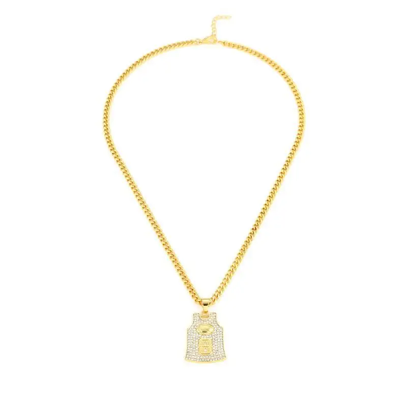 Индивидуальное баскетбольное Джерси мужское ожерелье из нержавеющей стали