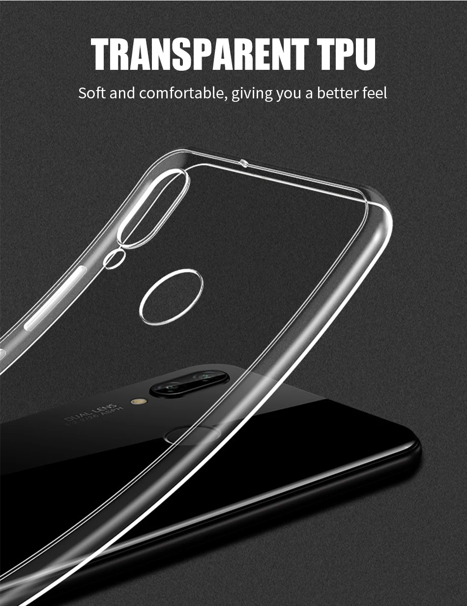 Силиконовая мягкая прозрачная Задняя накладка чехла из ТПУ для Honor V30 20 Pro Чехол для телефона Y6 Y9 чехол тонкий прозрачный для huawei Honor 9X20