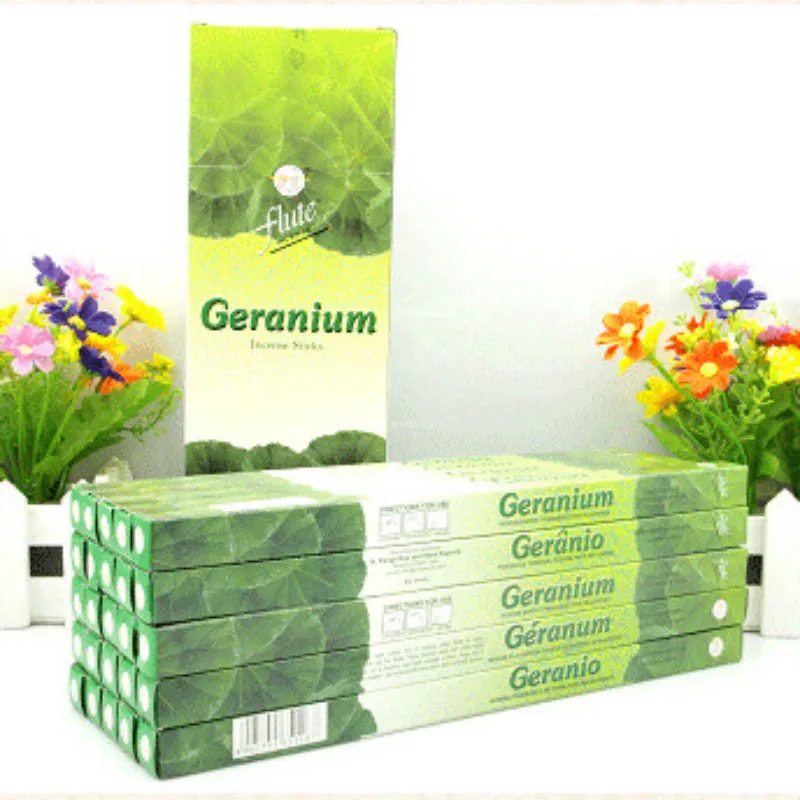 Geranium Флейта 200 палочки/упаковка Цитронелла ароматизатор травяные Порошковые палочки ладан ручной прокатки из индийского сжигания в офисе для медитации - Аромат: Geranium