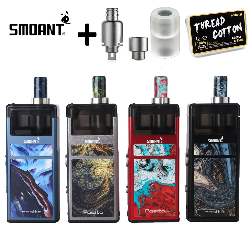 Электронный Ciagertte оригинальный smoant Pasito Vape Pod Комплект с RBA катушкой 3 мл