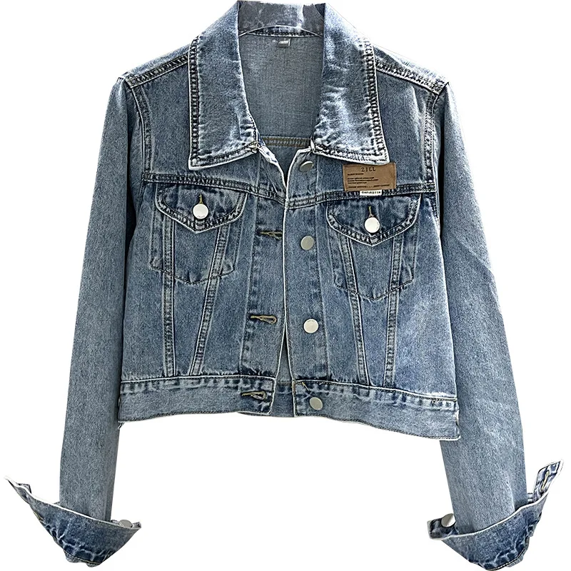 

Jaqueta de primavera feminina casaco feminino primavera e outono nova denim jaqueta feminina curto fino jaqueta feminina