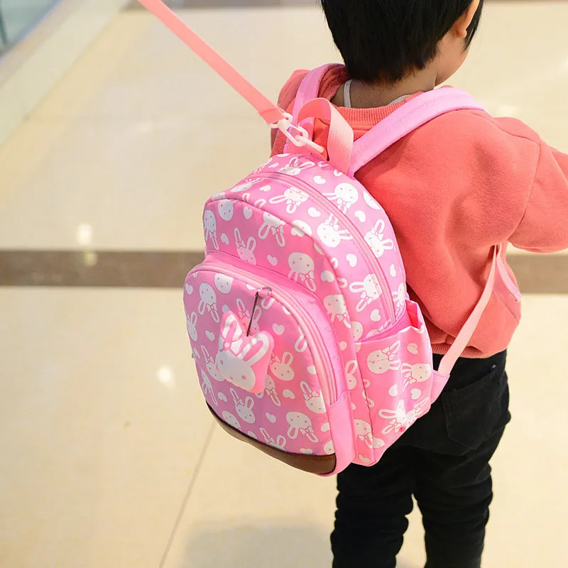 Холщовый Рюкзак с аппликацией, симпатичный школьный рюкзак для детей, с изображением кролика, медведя, мини-рюкзак, рюкзак для детского сада...