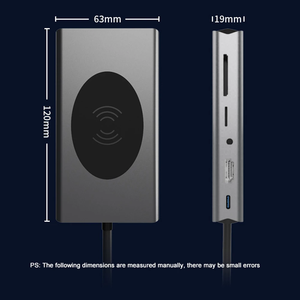 

Hub Multi USB C Docking Station Type-C Laptop Smartphone Fast Wireless Charger