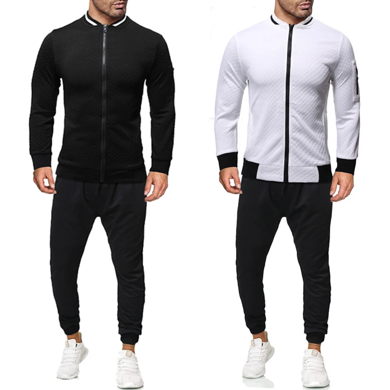 

2020 Winter Men Casual Tracksuit 2 Pieces Set Zipper Jackets Sportswear+Pants Sweatshirt Sports Suit Clothing
