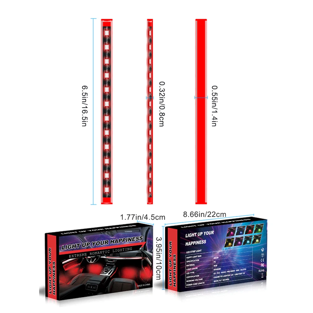 

Car Atmosphere Light Bluetooth Remote Decorative Lamp RGB LED Light