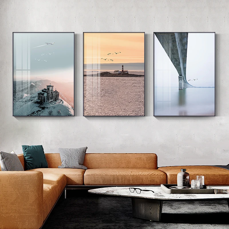

Nordic landscape Canvas Painting Posters and Print Minimalist natural home decor Wall Art Pictures For Living Room Bedroom Aisle