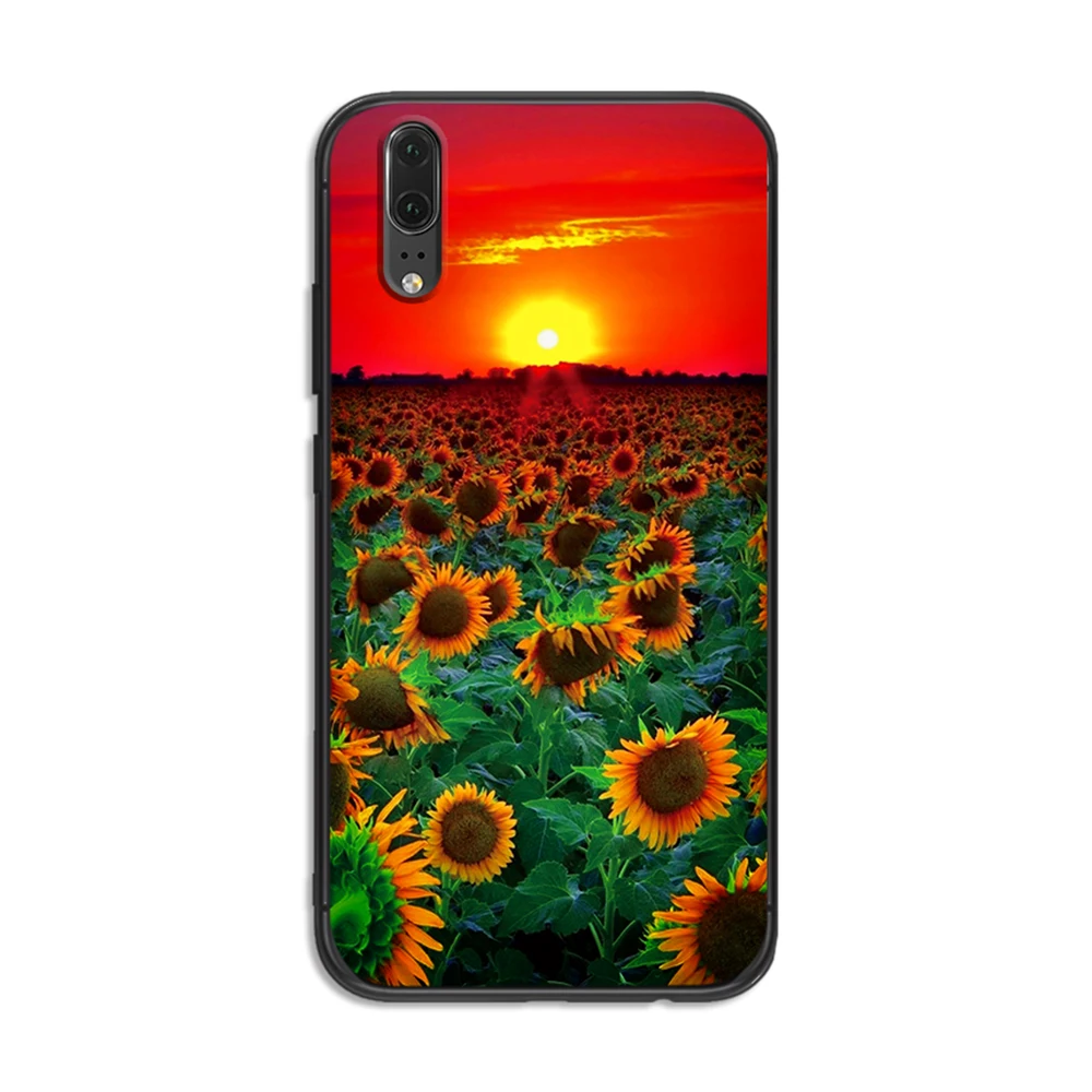 Мягкий чехол для телефона с подсолнухами цветами huawei P8 P9 P10 P20 P30 Lite Pro P Smart 2016 2019 TPU