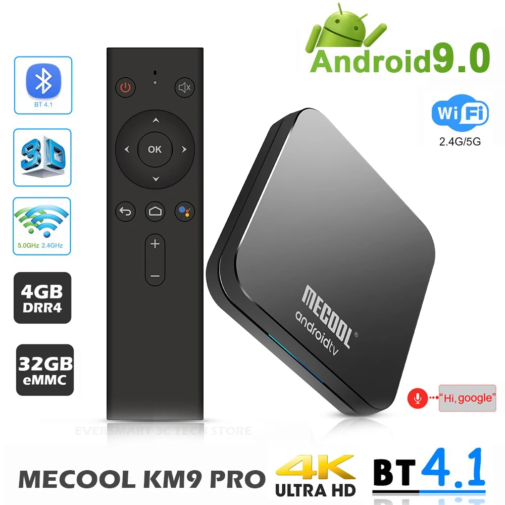 Сертифицированный Google MECOOL KM9 PRO Android tv 9,0 KM3 A tv 4 Гб 64 ГБ 32 ГБ Android 9,0 tv Box Amlogic S905X2 4K 2,4G 5G Dual Wifi BT4.0