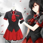 2022 аниме кровавый C Kisaragi Saya косплей костюм для женщин черная красная рубашка плиссированная искусственный парик костюмы на Хэллоуин