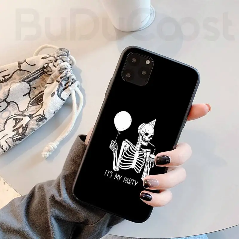 

Artistic personality skull Artistic form Phone Case for iPhone 8 7 6 6S Plus X 5S SE 2020 XR 11 12 Pro mini pro XS MAX
