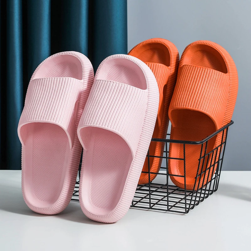 Indoor Bathroom Slippers Women Thick Non-slip Home Interior Anti-slip Deodorant Slides Men Ladys Heighten Soft Shoes Sandals