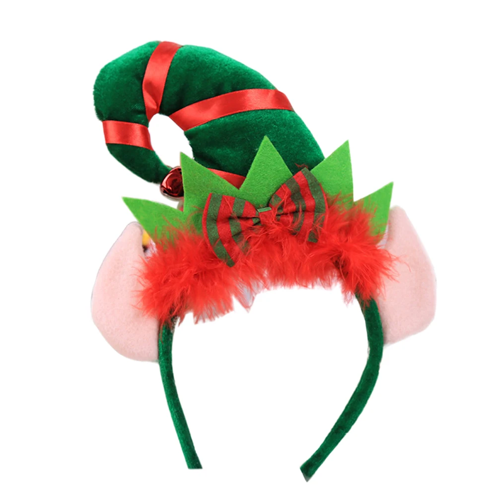 1 шт. Рождественская шапка с острым носком перо повязка на голову для ребенка