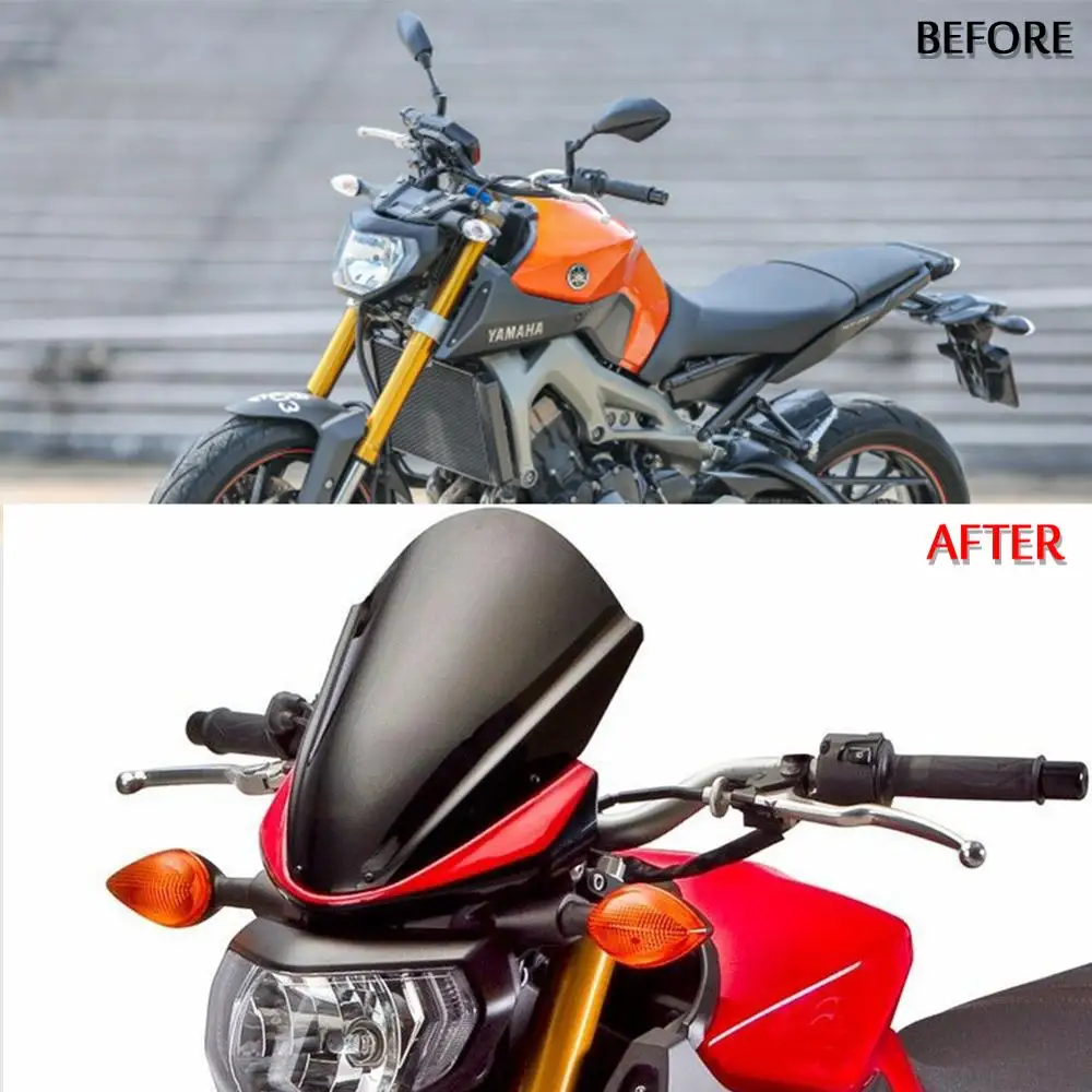 Для Yamaha FZ MT 09 2014 2015 2016 FZ09 MT09 ветрозащитная ветровое стекло с кронштейном Передняя