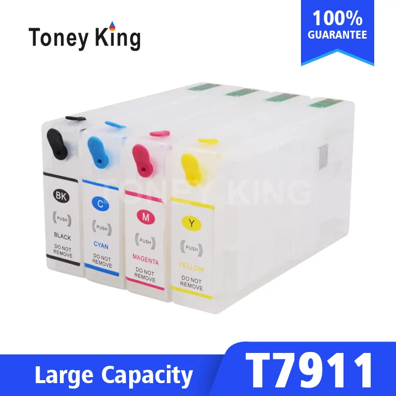 

Toney King Refillable Cartridge For Epson T7911 T7912 T7913 T7914 Ink Cartridges For WorkForce Pro WF-4630DWF 4640DTWF Printer