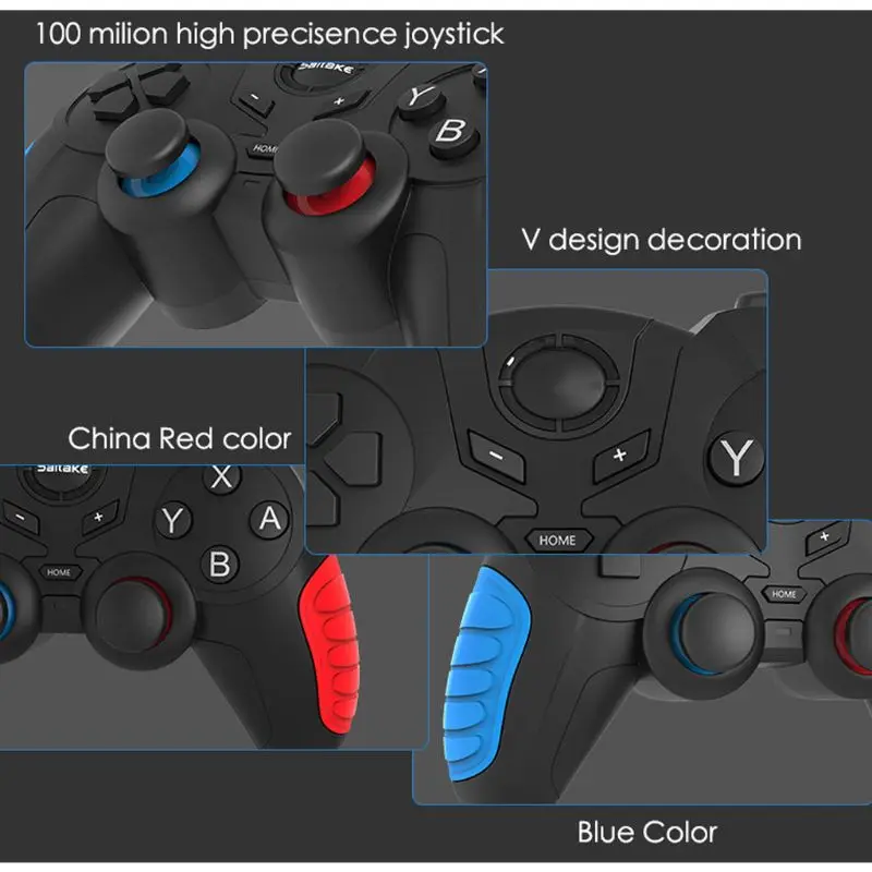 Wireless Bluetooth-compatible Game Remote Controller Joystick Double Vibration 6-axis Gyroscope Console Gamepad for N0PB | Электроника