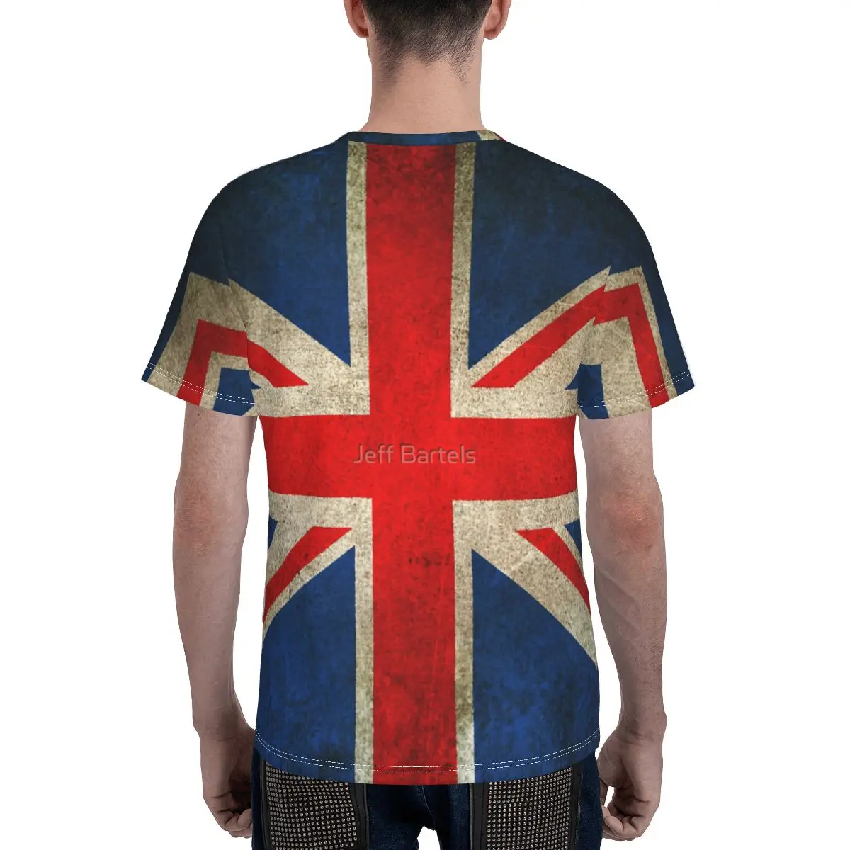 Промо бейсбольная старая и изношенная Винтажная футболка с флагом Юнион Джек