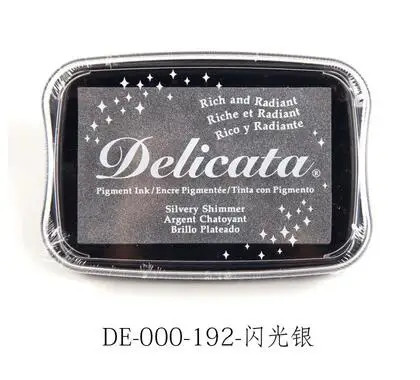 Silver Tsukineko Delicata блестящие пигментные чернила богатые и сияющие Чернила Pad Япония - Цвет: Silver
