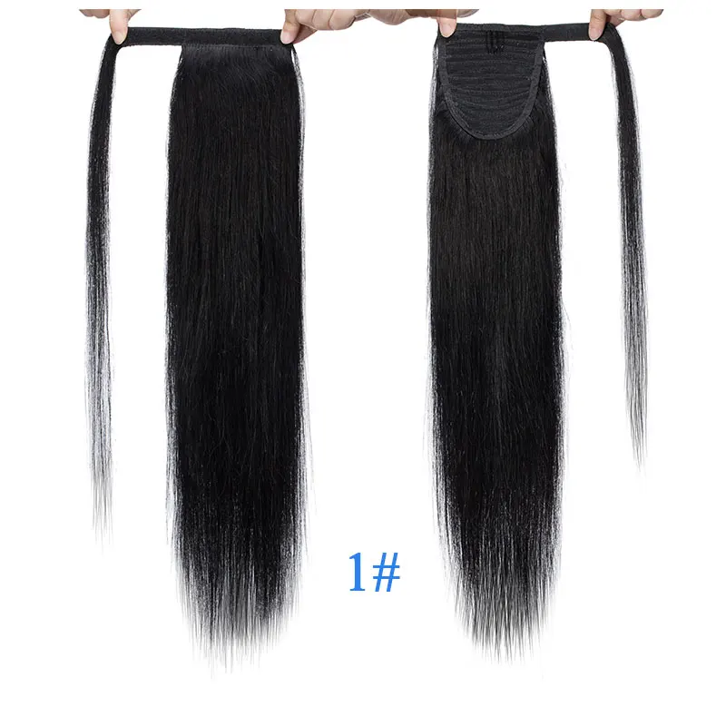 SEGO, 1"-22", 80 г-95 г, магические хвосты для наращивания, человеческие волосы, прямые, не Реми, бразильские, на ремешке, вокруг конского хвоста, для женщин