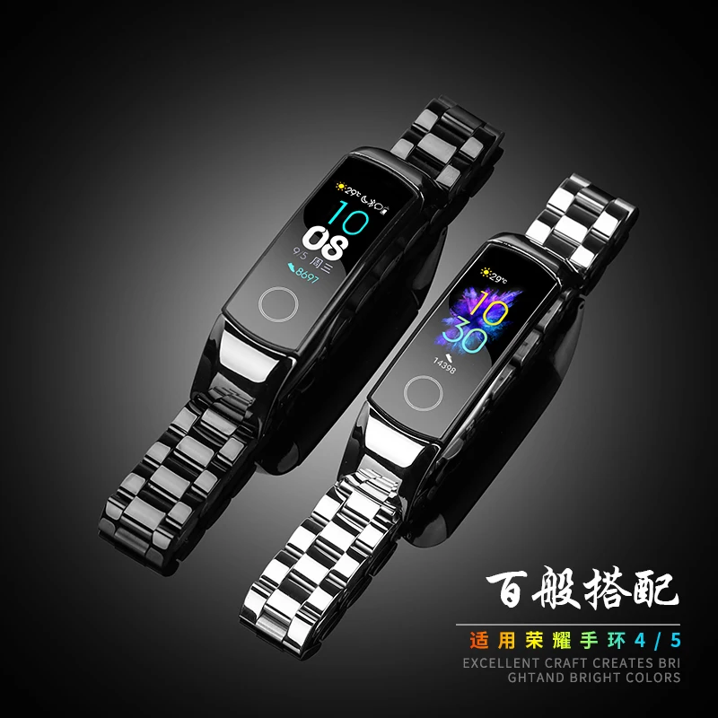 Металлический браслет ремешок для huawei honor Band 5/4 стандартная версия Смарт-Браслет спортивный браслет группа honor Band 4 нержавеющая сталь