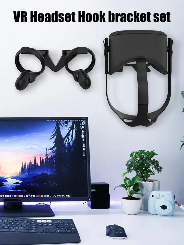 

VR Headset Hook Bracket Set Wall-mounted Accessory for Oculus Quest