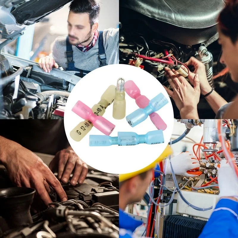 

200pcs Heat Shrink Bullet Female Male Terminal Waterproof Electrical Assortment Wire Connector Insulated Crimp Terminals Kit