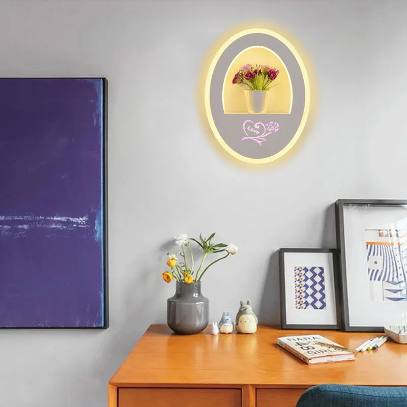 Дешево Лидер продаж, светодиодная настенная лампа, комнатный черно-белый настенный светильник, простой художественный настенный комнатный Декор ...