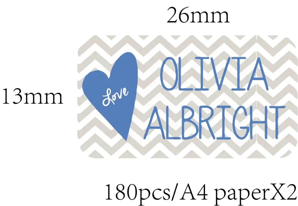#15BGJ-Free postage-13x26mm Colorful label sticker school supply Heart-shaped name stickers cute， small | Дом и сад