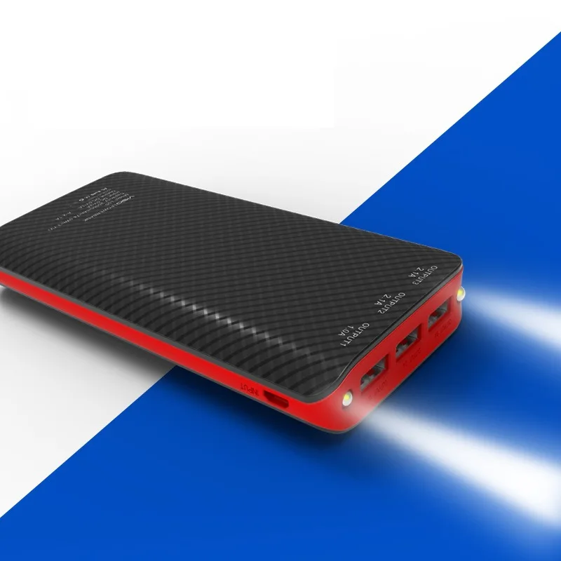 Портативное зарядное устройство 10000mAh батарея банка сотового телефона резервная батарея 5 V/2.1A литий-полимерная батарея три usb-порта для зарядки