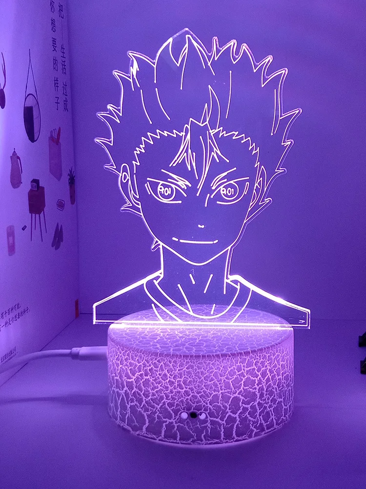 

Haikyuu Nishinoya 3d led lamp for bedrome manga night lights anime action figures Decoration lampara de noche dormitorio