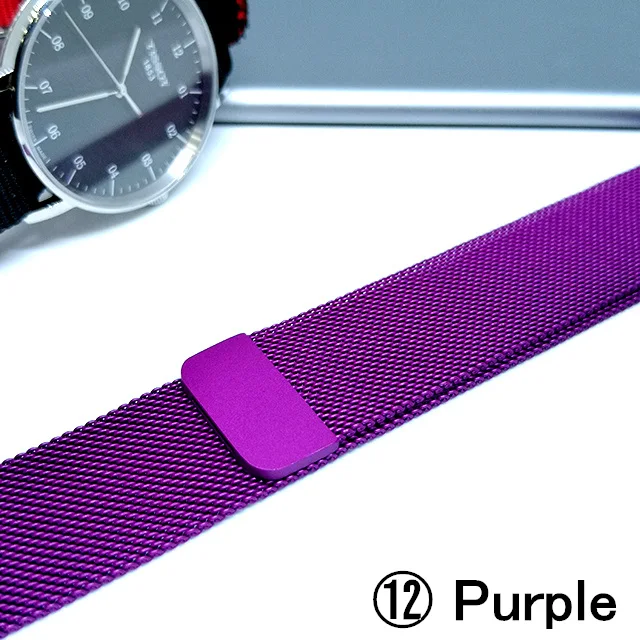 purple Миланский Браслет, Браслет Нержавеющая сталь ремешок для наручных часов Apple Watch серии 1/2/3, 42 мм, 38 мм, версия браслет ремешок для наручных часов iwatch серии 4 40 мм 44 мм - Цвет ремешка: purple