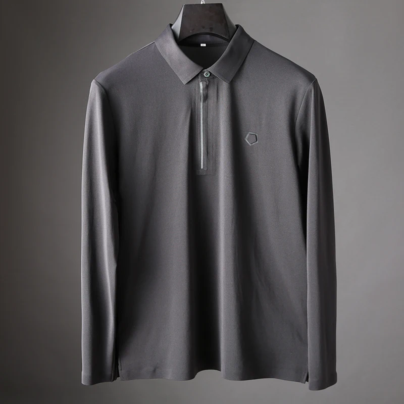 JSBD новая осенняя/зимняя футболка с отворотом мужская деловая Базовая