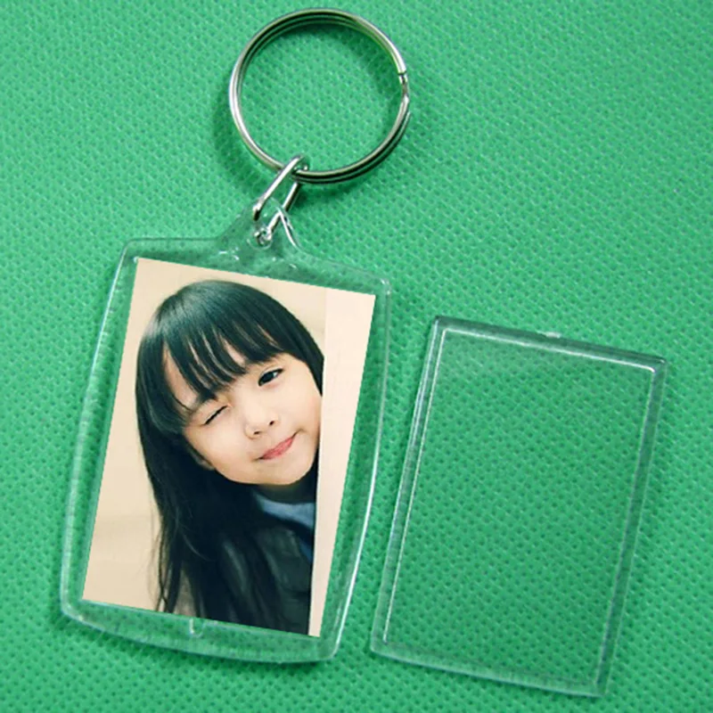 

Rectangular arc keychain empty shell keychain transparent plast photo keychain blank frame keychain keychain keychain new p P6T1