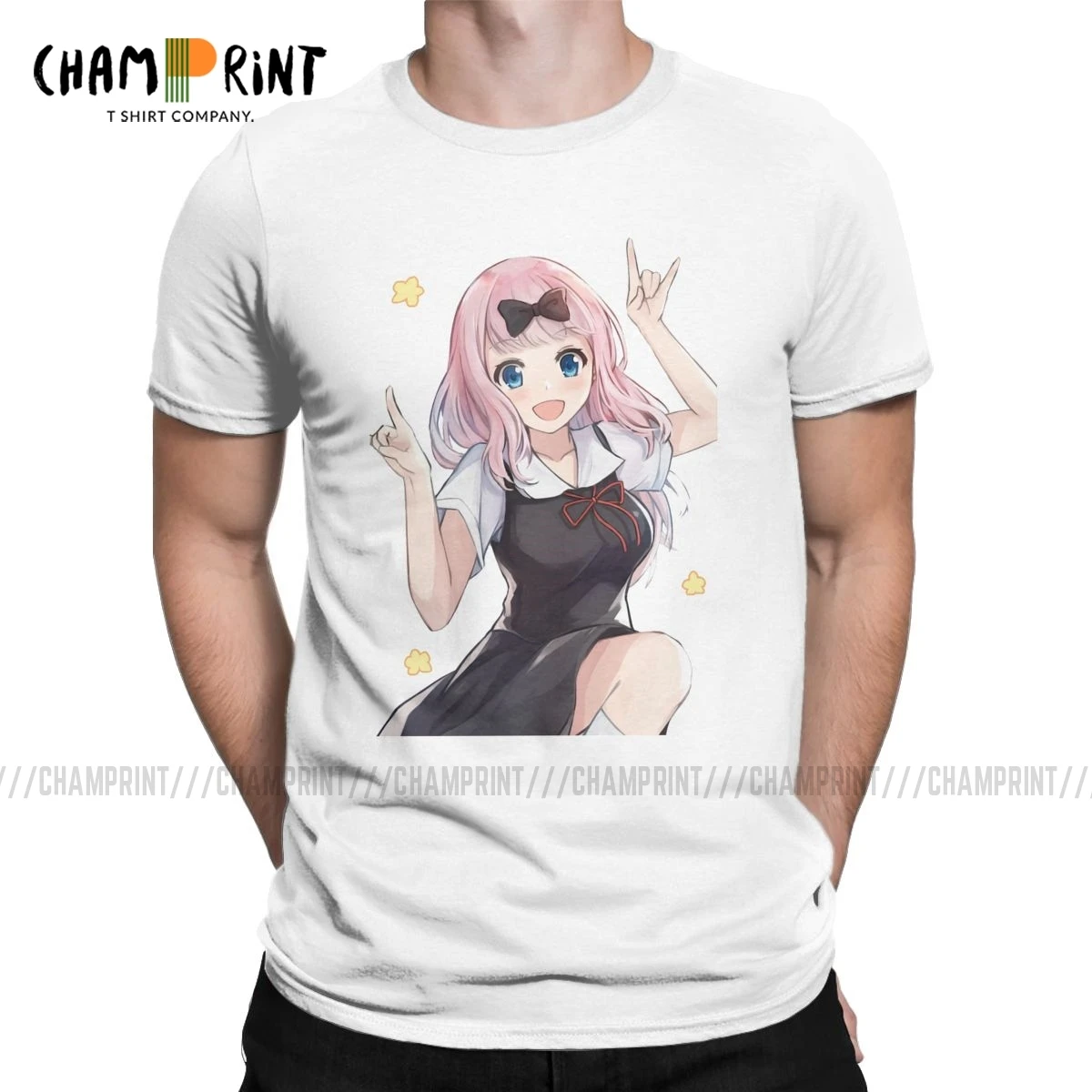 Humor Cute Fujiwara Chika Kaguya Sama Love Is War футболки с аниме рисунком MenT рубашки коротким рукавом