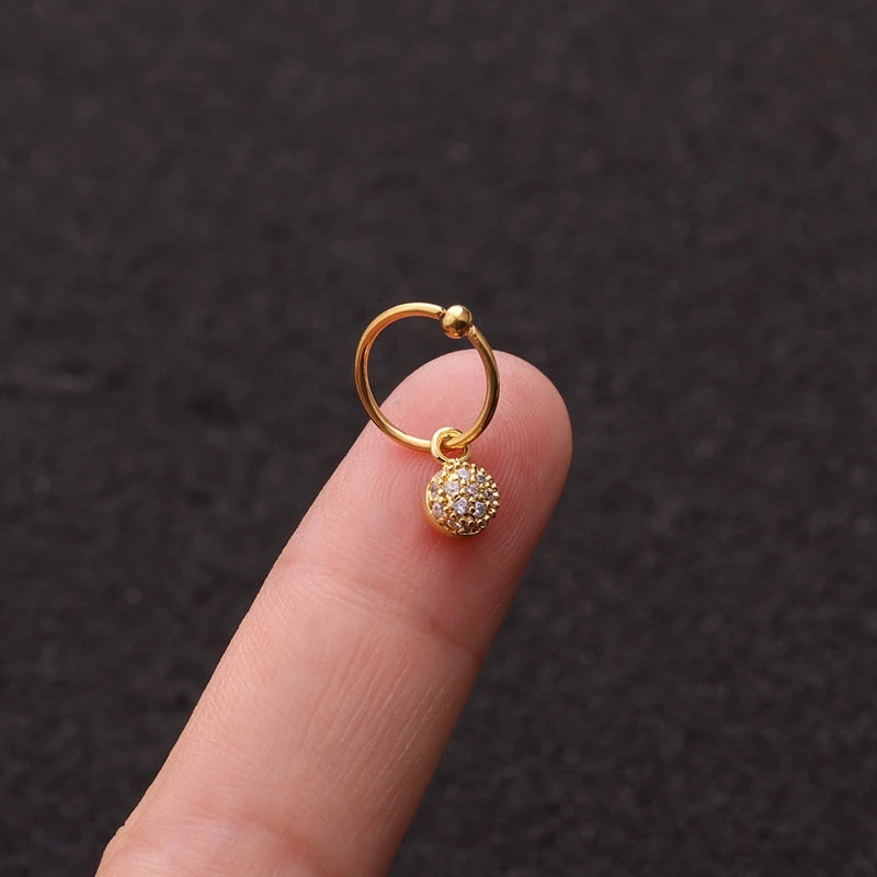 MISANANRYNE Новинка 1 шт Золотое сердце шестиугольник Кристалл tragus daith серьги