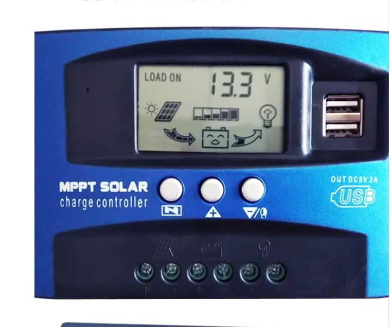 Экономичный двойной USB MPPT контроллер солнечного заряда 12/24 в 30A40A50A с заводским
