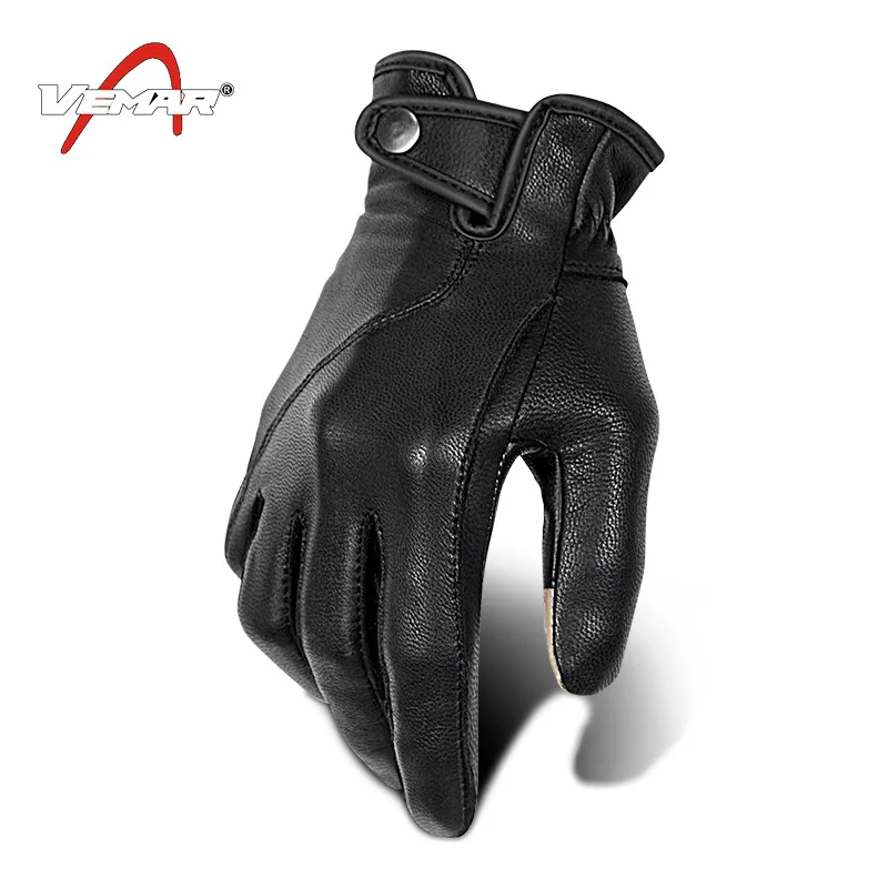 

Four seasons Leather motorcycle full finger sheepskin gloves knight motorcycle retro riding equipment anti-fall touch screen