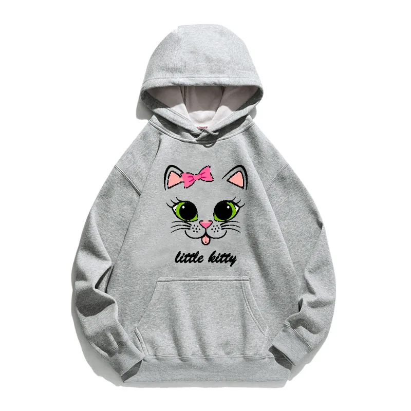 

Women Hoodie Cute Cat Face Printed Hoodies Women Fleece Long Sleeve Loose Sweatshirt with Hat Girls Pullovers Winter