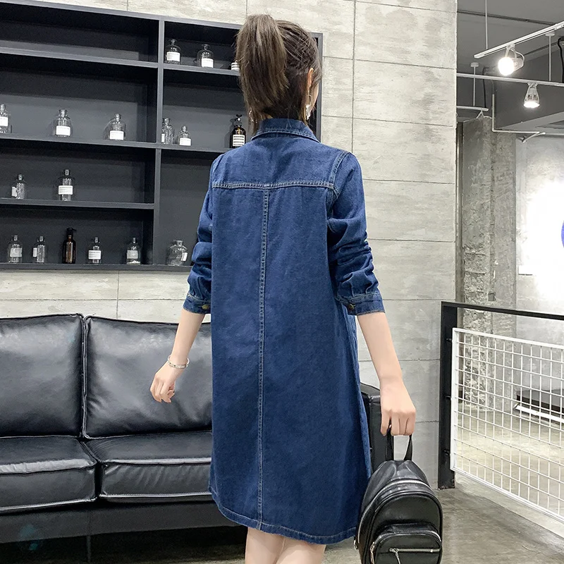 

2020 Spring &Autumn Women Denim Jacket Long Sleeve Length Denim Coat For Women Jeans Jacket Plus Size Outwear Large Size