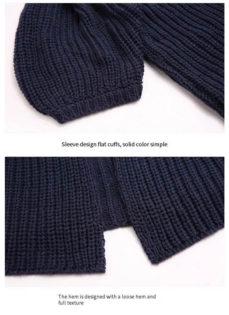 

Women's solid color casual loose sweater outer outfit Puff sleeve knitted cardigan