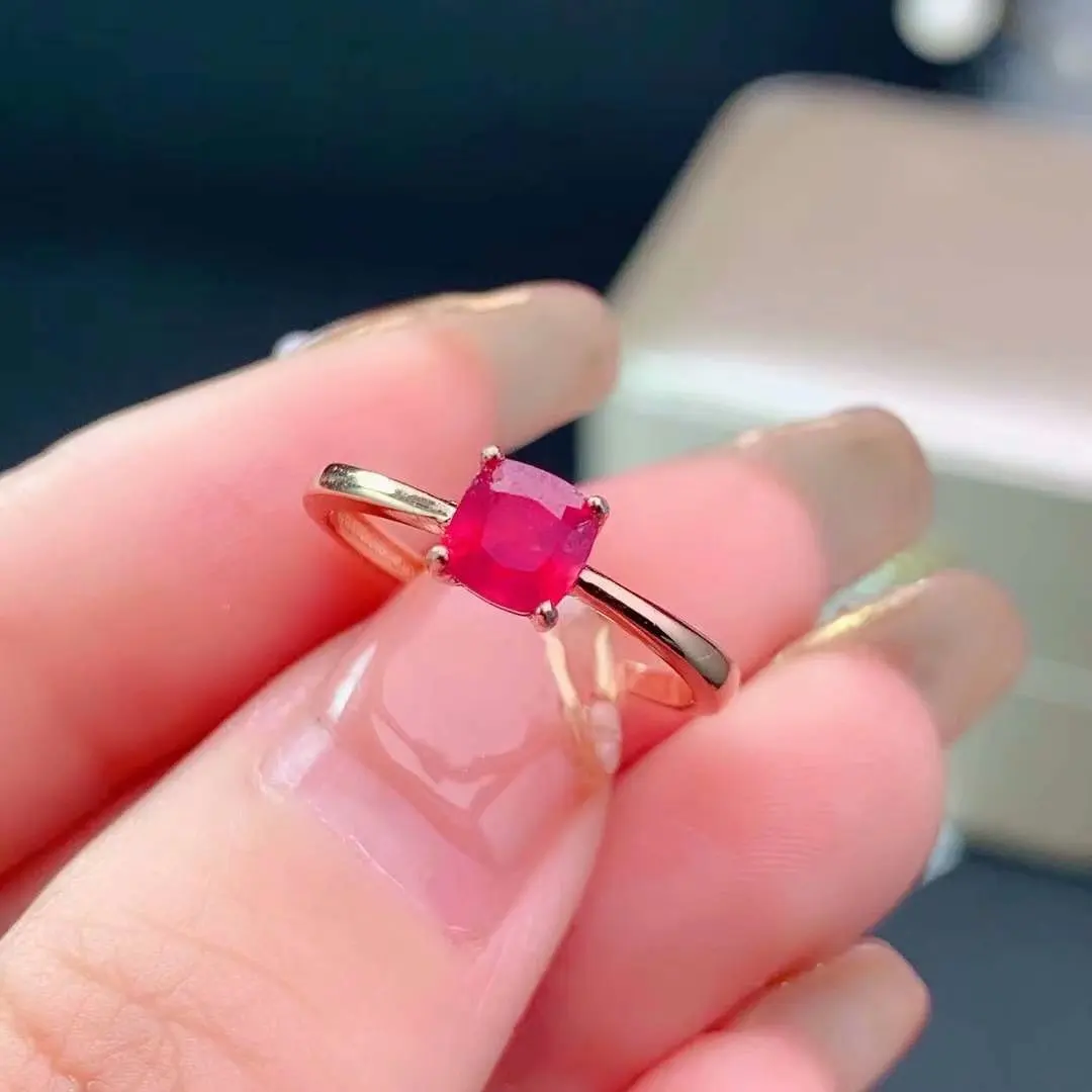 

LANZYO 925 sterling natural new burning Ruby rings ring fashion gifts for Wedding Gift j0505141agh
